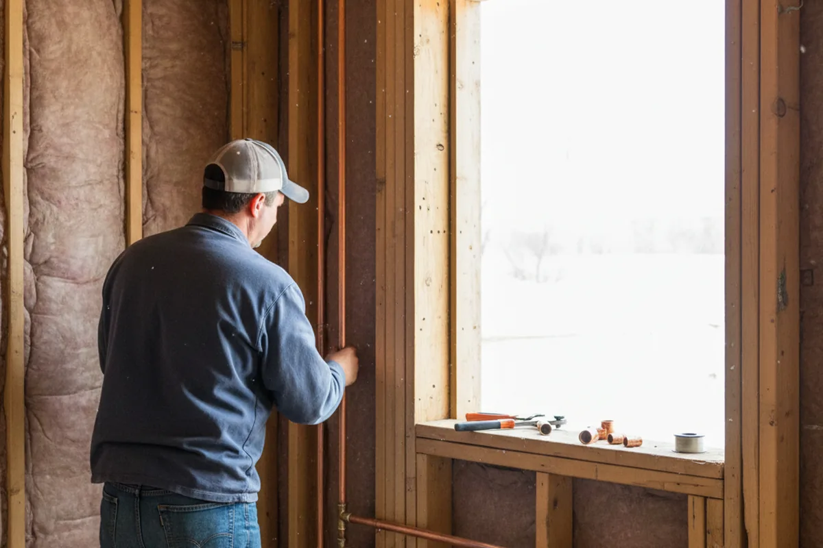 Licensed plumber running new copper supply lines in a Doniphan home