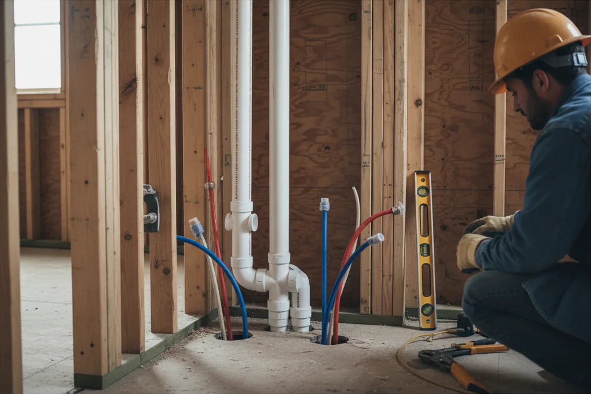 Drain and supply rough-in during Drain Cleaning in Doniphan